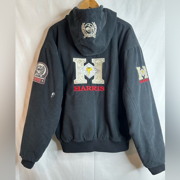 Cinch Cotton Canvas Quilted Liner Black Hooded Jacket Embroidered Logos Size XL - Picture 1 of 13